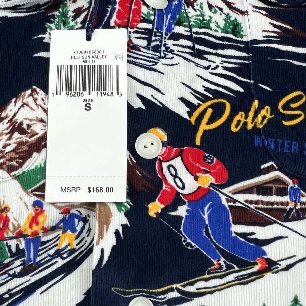 Polo Ralph Lauren Holiday Sun Valley Ski Graphic Button Down Shirt Classic SMALL - Picture 5 of 9
